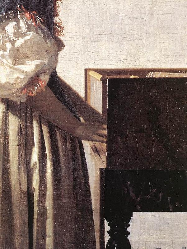 VERMEER VAN DELFT, Jan Lady Standing at a Virginal (detail) wer oil painting picture